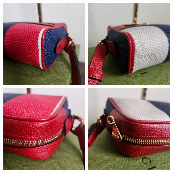 Gucci Canvas Sylvie Stripe Mini Ophidia Crossbody Bag - Picture 14 of 14